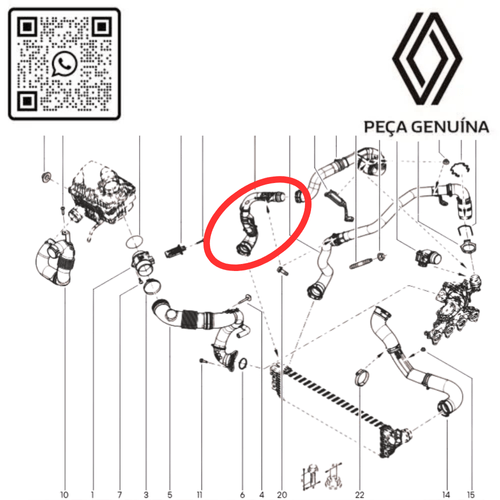 144605995R MANGUEIRA DE SAIDA DO INTERCOOLER MASTER 2.3 16V M9T 2022 RN 05995R -5-